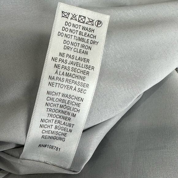 aidan Maddox silver tulle dress Size 8 - Picture 6 of 6